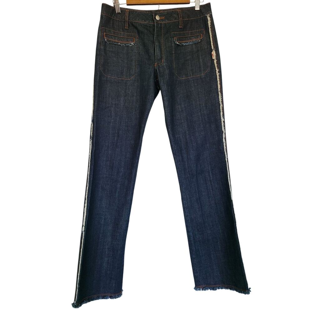 JPG Jean Paul Gaultier Frayed Raw Edge Trim Denim Jeans IT 46 US 30 Vintage